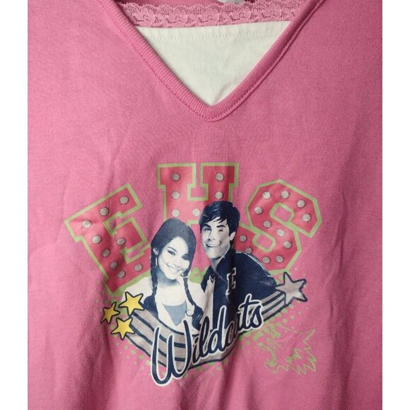 Disney High School Musical 3 Smock Bottom Shirt Girls Size 14/16 Pink Retro - Picture 2 of 6
